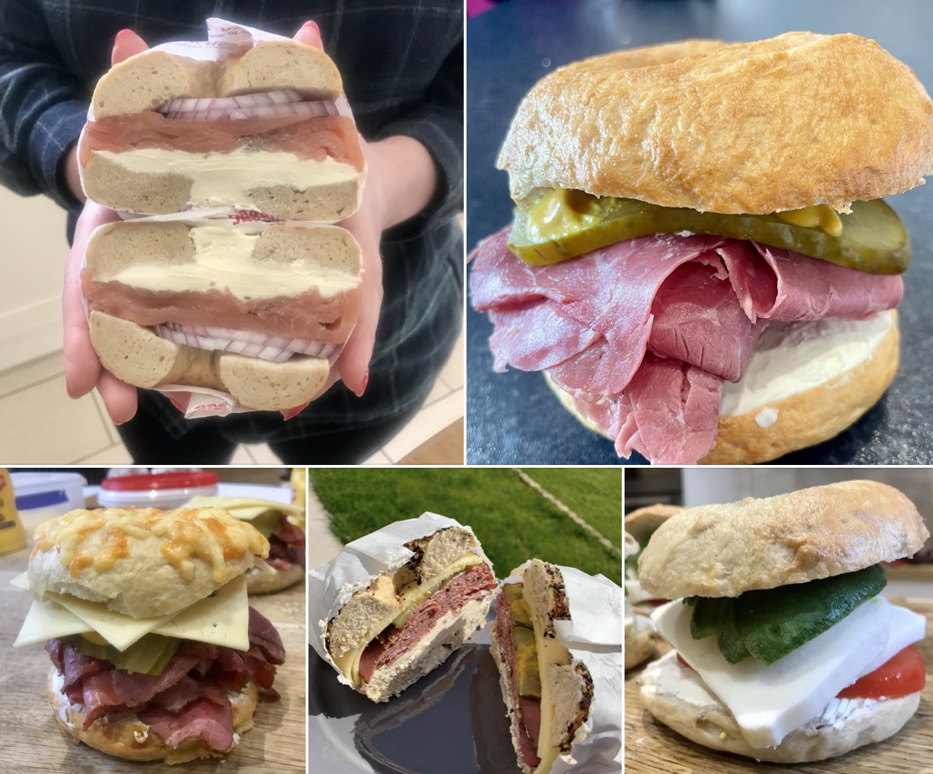 Filled bagels from Jacob's Bagels in Worthing